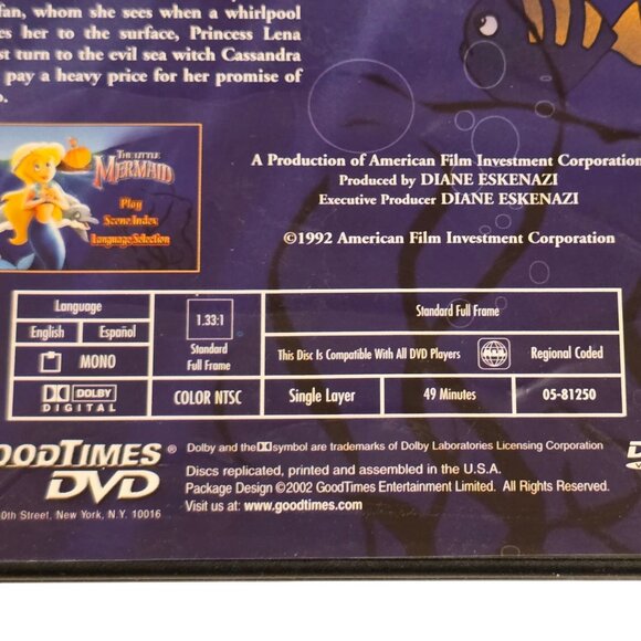 The Little Mermaid Collectible Classics DVD 1992 GoodTimes - Picture 4 of 7